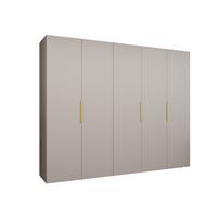 DREHTÜRENSCHRANK 202/250/52 5-türig - Kaschmir/Goldfarben, Holz (250/202/52cm) - MÖBEL KRYSPOL