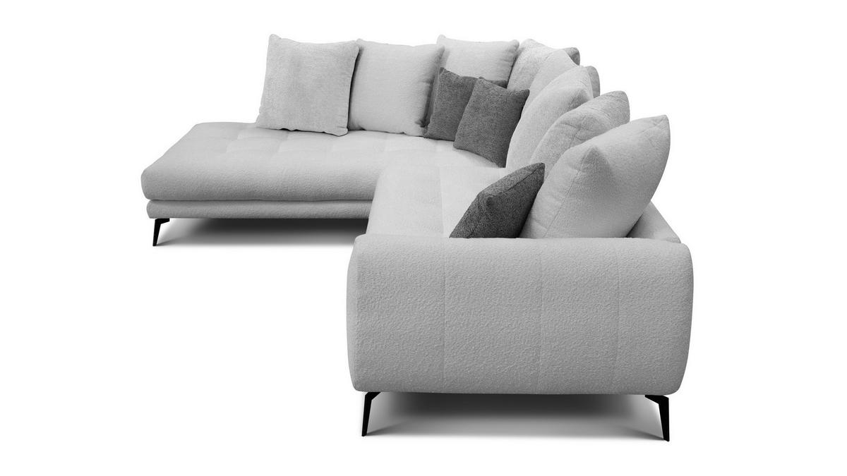 ECKSOFA CALME 5-Sitzer, hellgrau - Hellgrau/Schwarz, Holz/Textil (294/229cm) - Wozimo