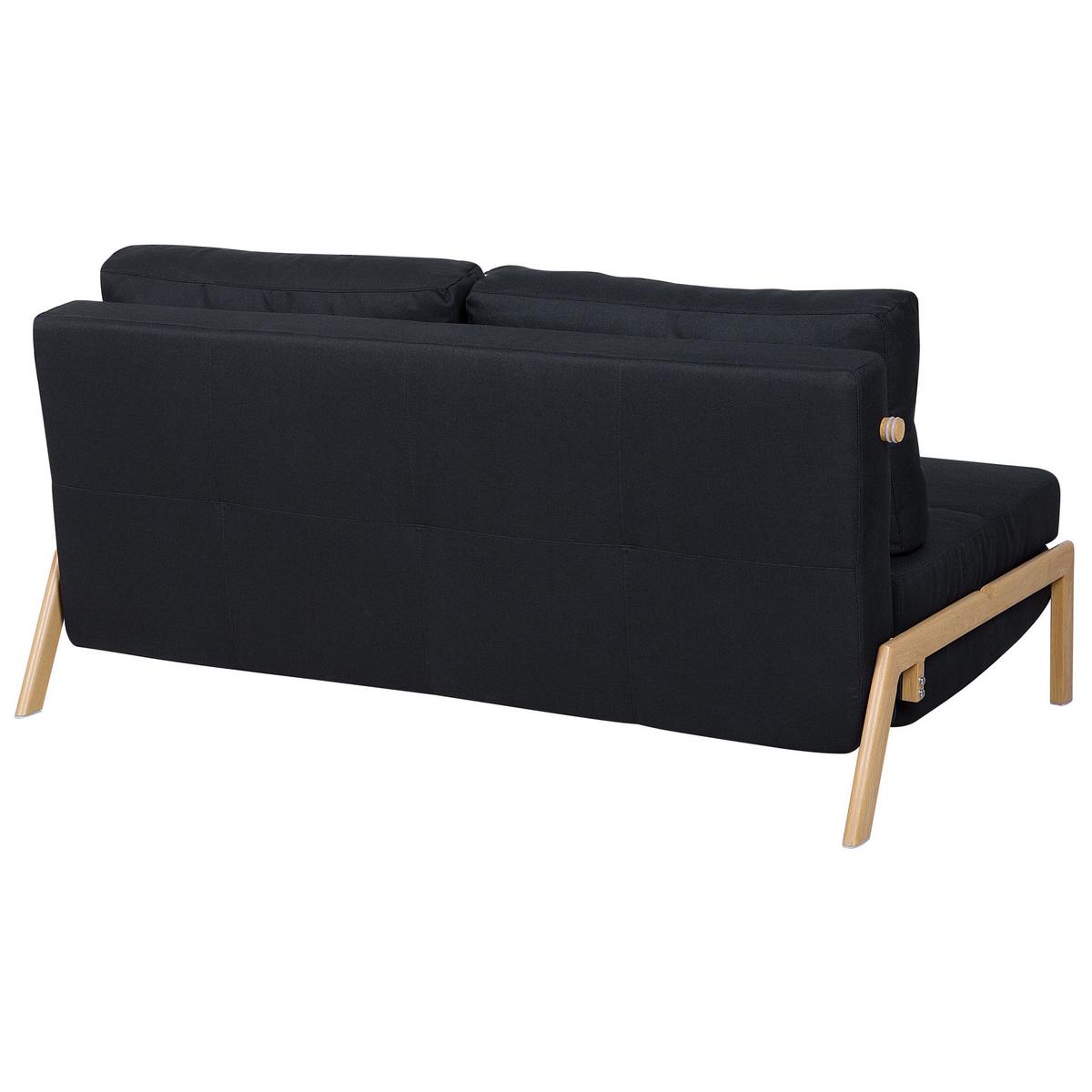 2-SITZER-SCHLAFSOFA Polsterbezug Schwarz Edland - Schwarz, Textil (152/76/92cm) - Beliani