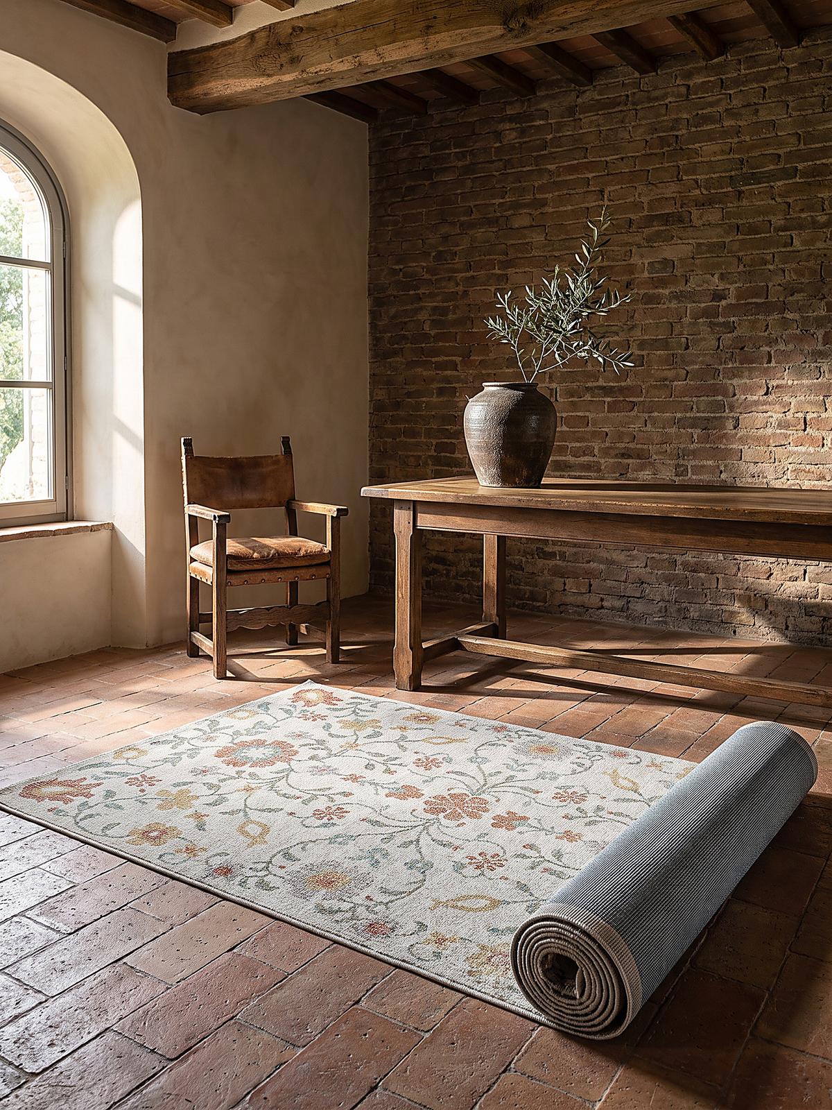 TEPPICH Outdoor Vintage LIMMAT Polypropylen Creme 80 x 150 cm - Beige, Textil (80/150cm) - KADIMA DESIGN