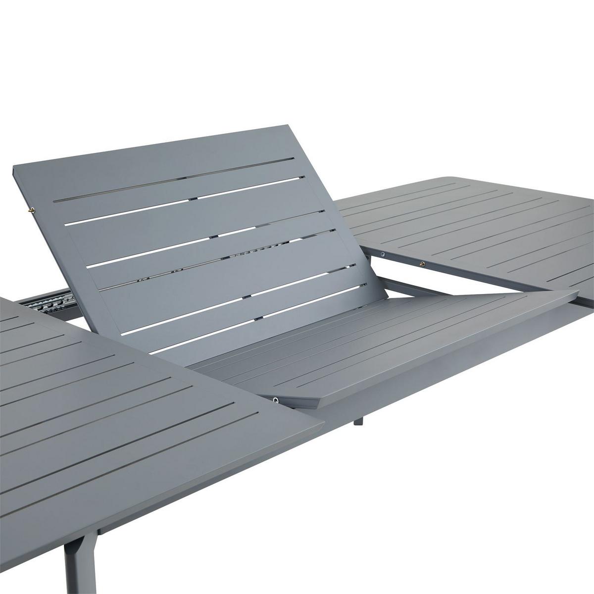 GARTENMÖBEL SET VERANO 7er Set grau/schwarz - Schwarz/Grau, Metall - IDIMEX