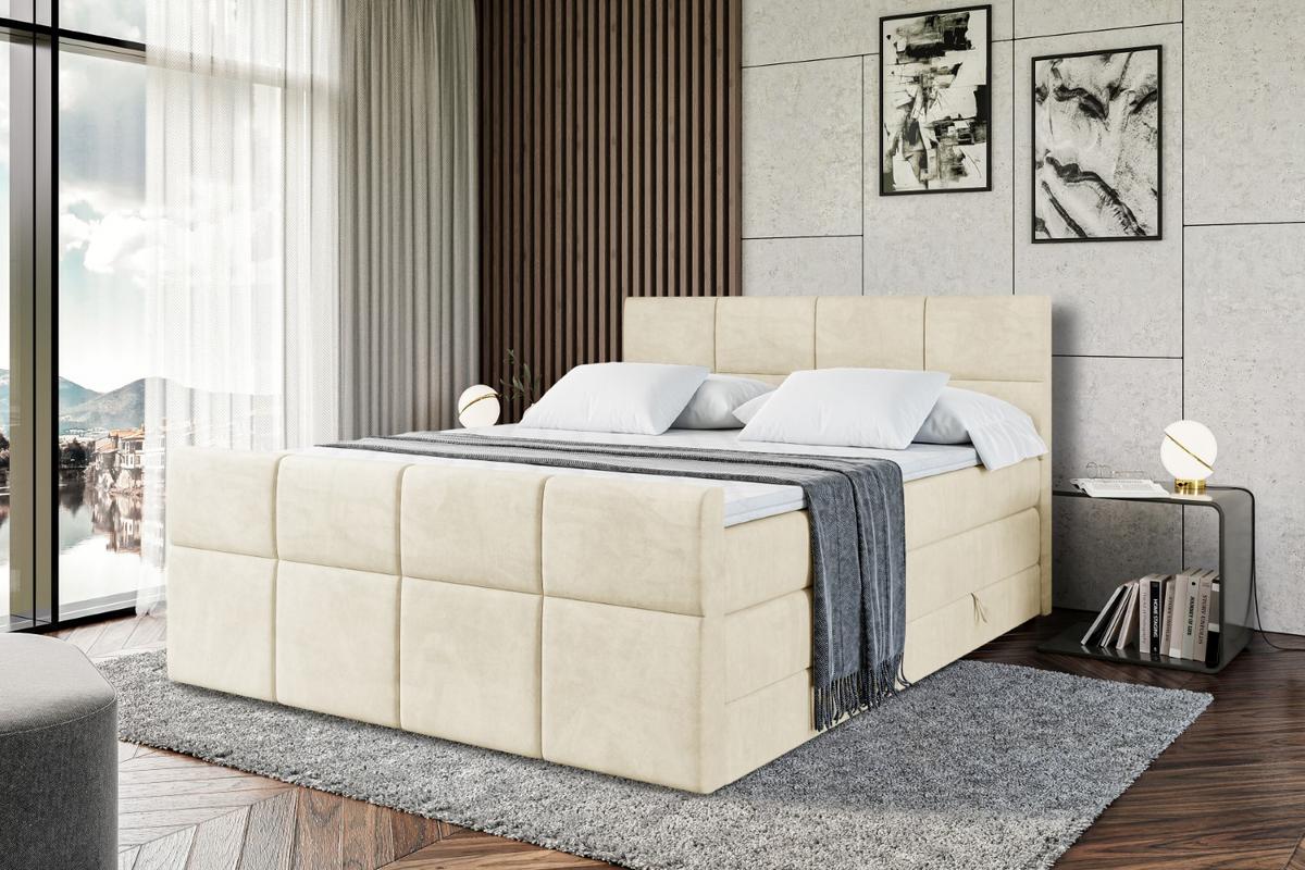 BOXSPRINGBETT ARDENI-Z KING - 120x200 - H3/H4 - Beige - Beige, Holzwerkstoff (120/200cm) - ALTDECOR