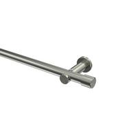 GARDINENSTANGE Platon Santo 320 cm (geteilt in 2 x 160 cm), 1-läufig (ohne Ringe), 20 mm Ø Edelstahl-Optik - Edelstahlfarben, Metall (320cm) - INTERDECO