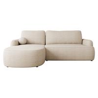 ECKSOFA Loridu, Seite: Links - Sandfarben/Schwarz, Holz/Kunststoff (250/174cm) - MIRJAN24