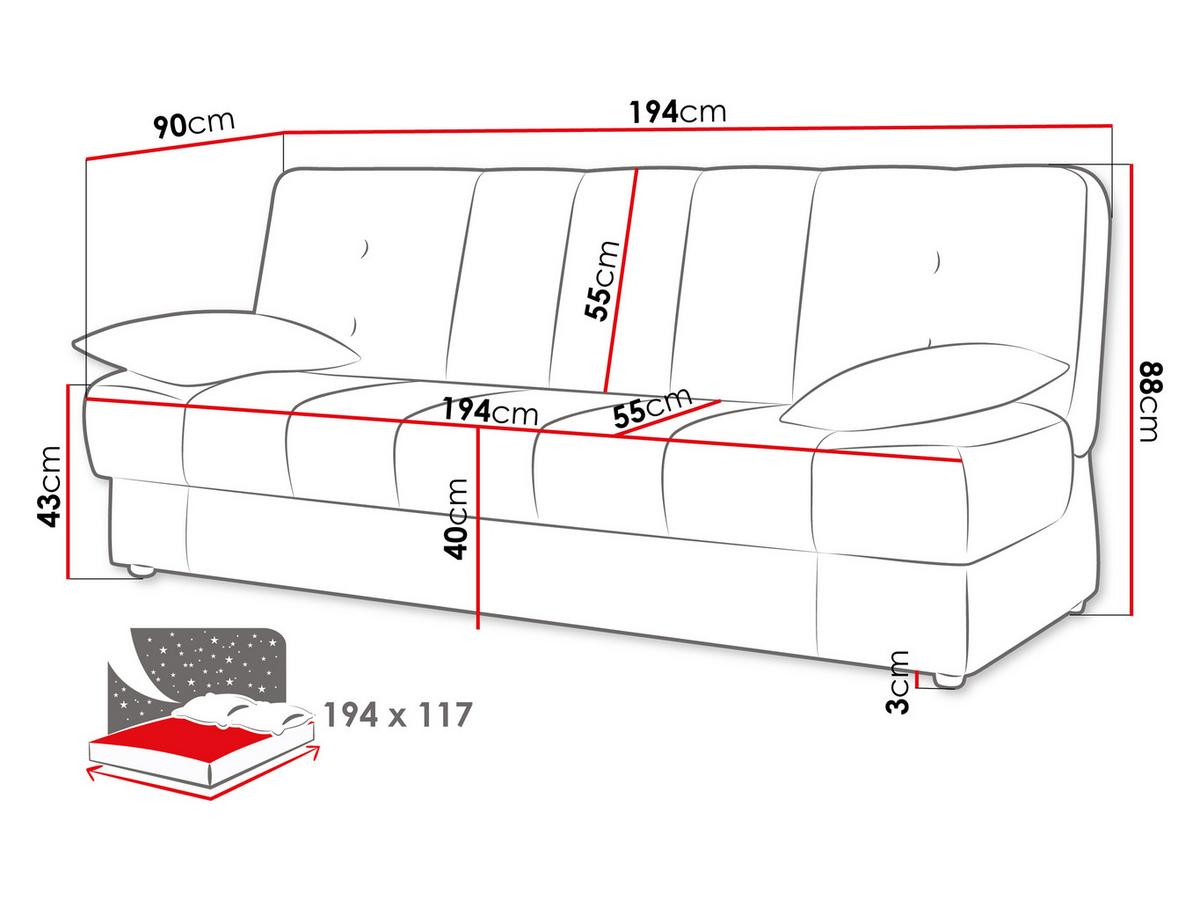 SCHLAFSOFA Sonia - Schwarz/Braun, Holz/Kunststoff (194/88/90cm) - MIRJAN24