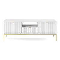 TV-SCHRANK Vellore Weiß mit goldenen Metallbeinen 154 cm - Goldfarben/Weiß, Holzwerkstoff/Metall (154/56/39cm) - Selsey