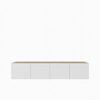 LOWBOARD CAVA 200/41/40 cm, Hängender TV-Schrank Eiche Artisan - Weiß/Eiche Artisan, Holzwerkstoff (200/41/40cm) - MASSENO