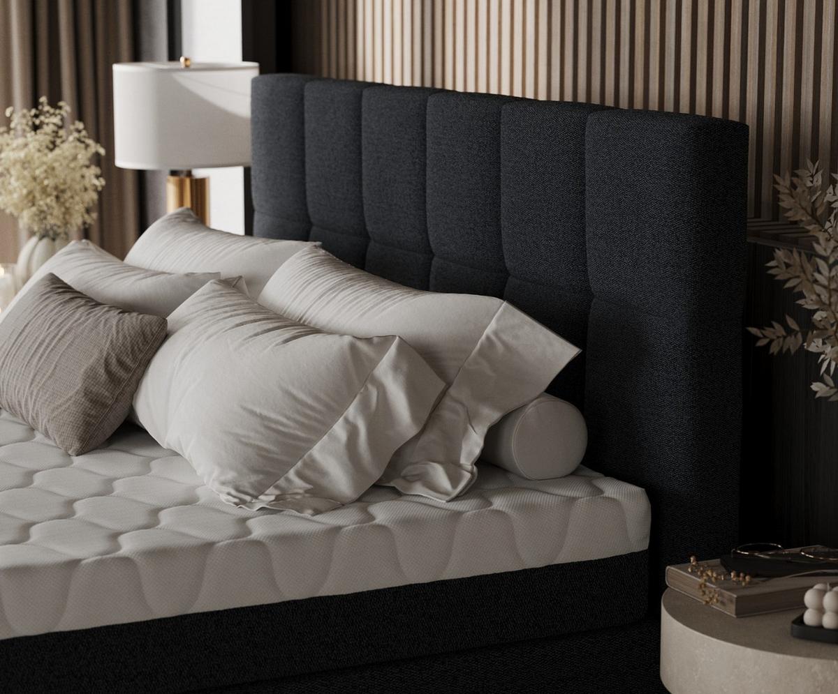 BOXBETT Elano 160/200 cm Anthrazit im Riva Stoff - Anthrazit/Schwarz, Holz/Holzwerkstoff (160/200cm) - AltaBeds