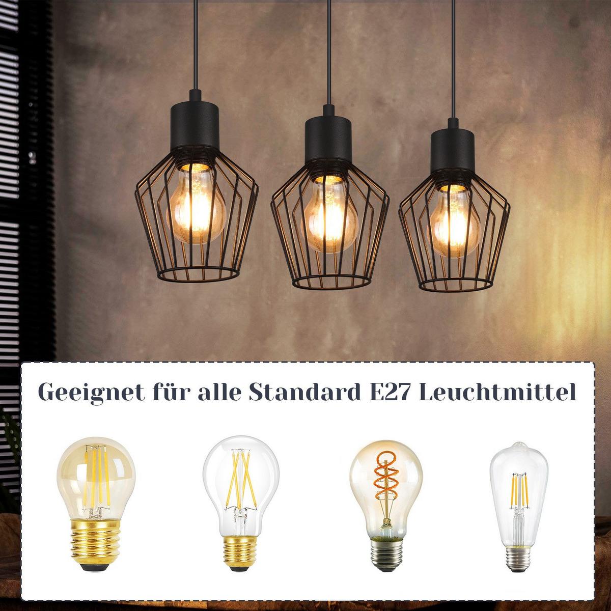 PENDELLEUCHTE Franz 1-flammig 12/12/173 cm - Schwarz, Metall (12/12/173cm) - Nettlife