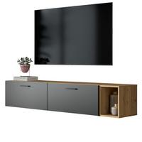 TV-LOWBOARD grau, Eiche Artisan 176 cm, TV Unterteil hängend / stehend - Schwarz/Eiche Artisan, Holzwerkstoff/Kunststoff (176/32/34cm) - Inn.Furn