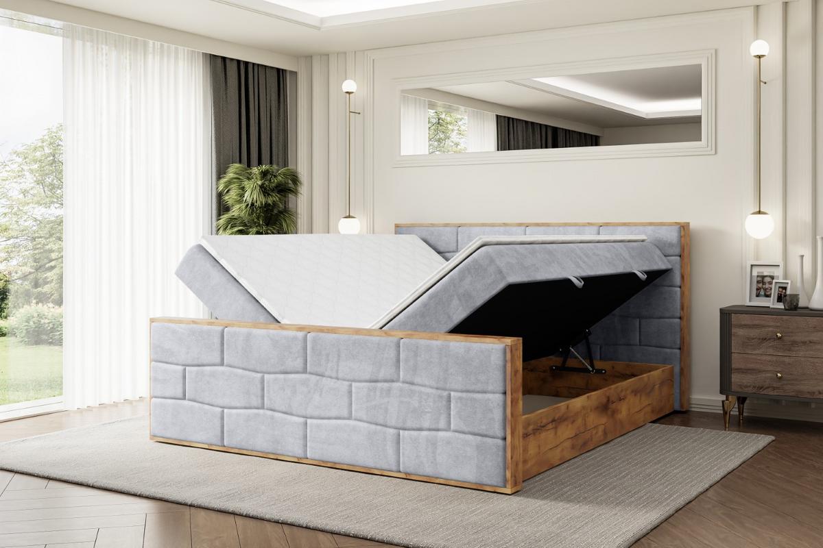BOXBETT mit Matratze H3 und Lattenrost - LOLLI8-Z - 120x200 - Grau Monolith - Grau, Holzwerkstoff (120/200cm) - ALTDECOR