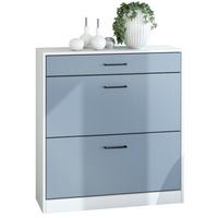SCHUHSCHRANK Elvas Front in Denim matt - Pastellblau, Holzwerkstoff (89/95.5/27cm) - Vladon