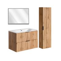 BADMÖBEL 80.2cm Adriel 2er-Set Holz - Braun, Holzwerkstoff (80.2/57/46cm) - Petits-meubles