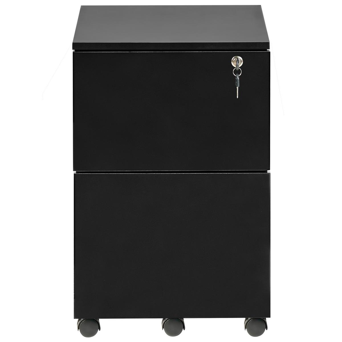 BÜROSCHRANK Schwarz Johnson - Schwarz, Holzwerkstoff (40/62/40cm) - Beliani