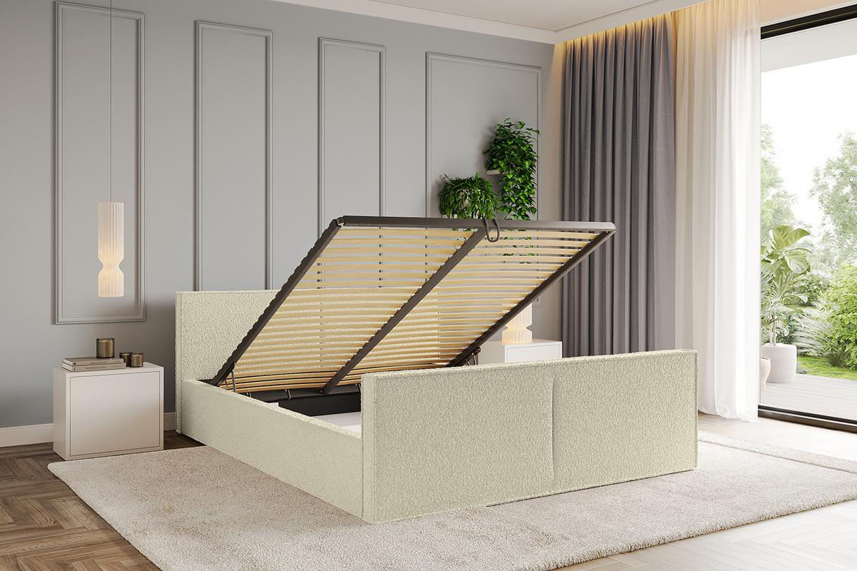 POLSTERBETT mit Bettkasten, Fußteil und Lattenrost, Boxbett ohne Matratze - EMMI-Z-V1 180x200 Beige - Taupe, Holzwerkstoff/Textil (180/200cm) - ALTDECOR