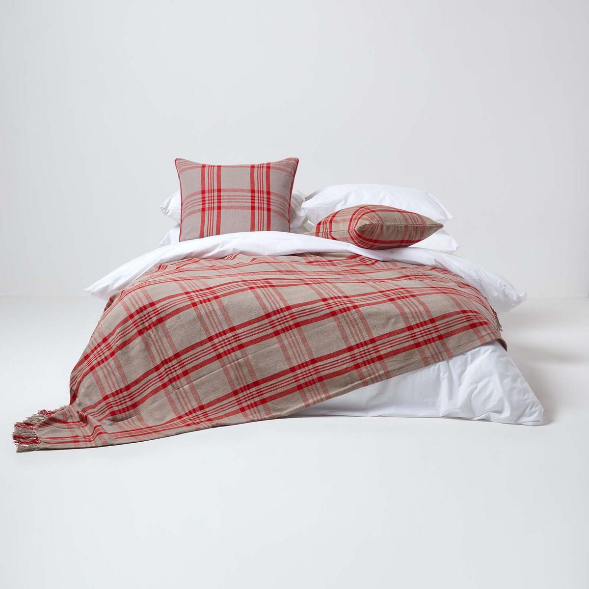 KISSENHÜLLE Schottenkaro 45/45 cm - Rot, Textil (45/45cm) - Homescapes