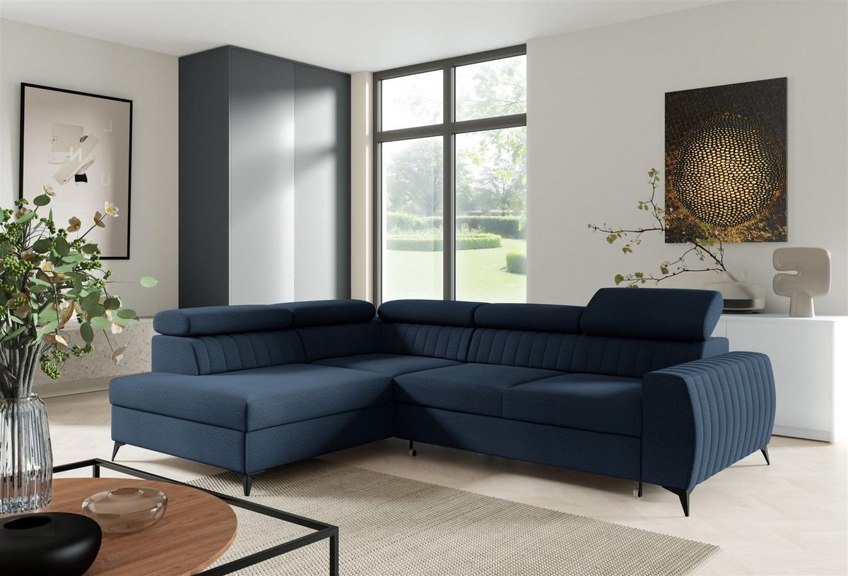 ECKSOFA Toronto - Blau, Holzwerkstoff/Textil (270/200cm) - Fun Möbel