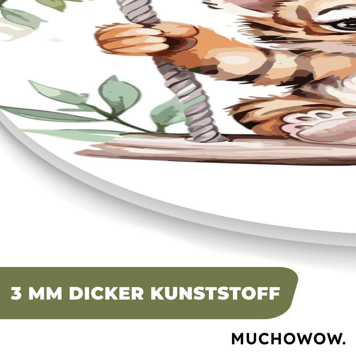 WANDBILD Tiger - Tier - Kinder - Dschungel Deko Groß 80x120 cm - Dunkelorange, Kunststoff (80/120cm) - MuchoWow