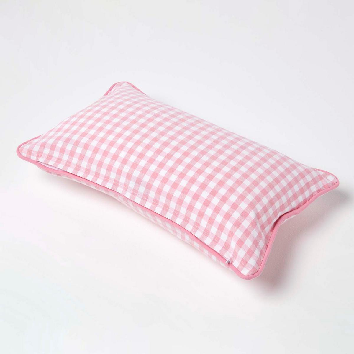 KISSENHÜLLE Vichy-Karo 30/50 cm, 100% Baumwolle - Rosa, Textil (30/50cm) - Homescapes
