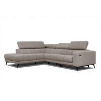 ECKSOFA MORELLO 5-Sitzer, taupe - Taupe/Schwarz, Holzwerkstoff/Textil (158/269cm) - Wozimo
