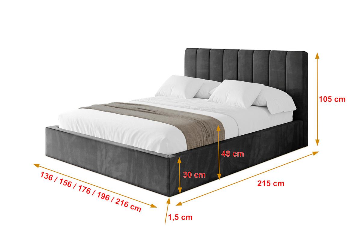 POLSTERBETT mit Bettkasten und Lattenrost, Bett mit Matratze H3/H4 - STERA 160x200 Schwarz - Schwarz, Holzwerkstoff/Textil (160/200cm) - ALTDECOR