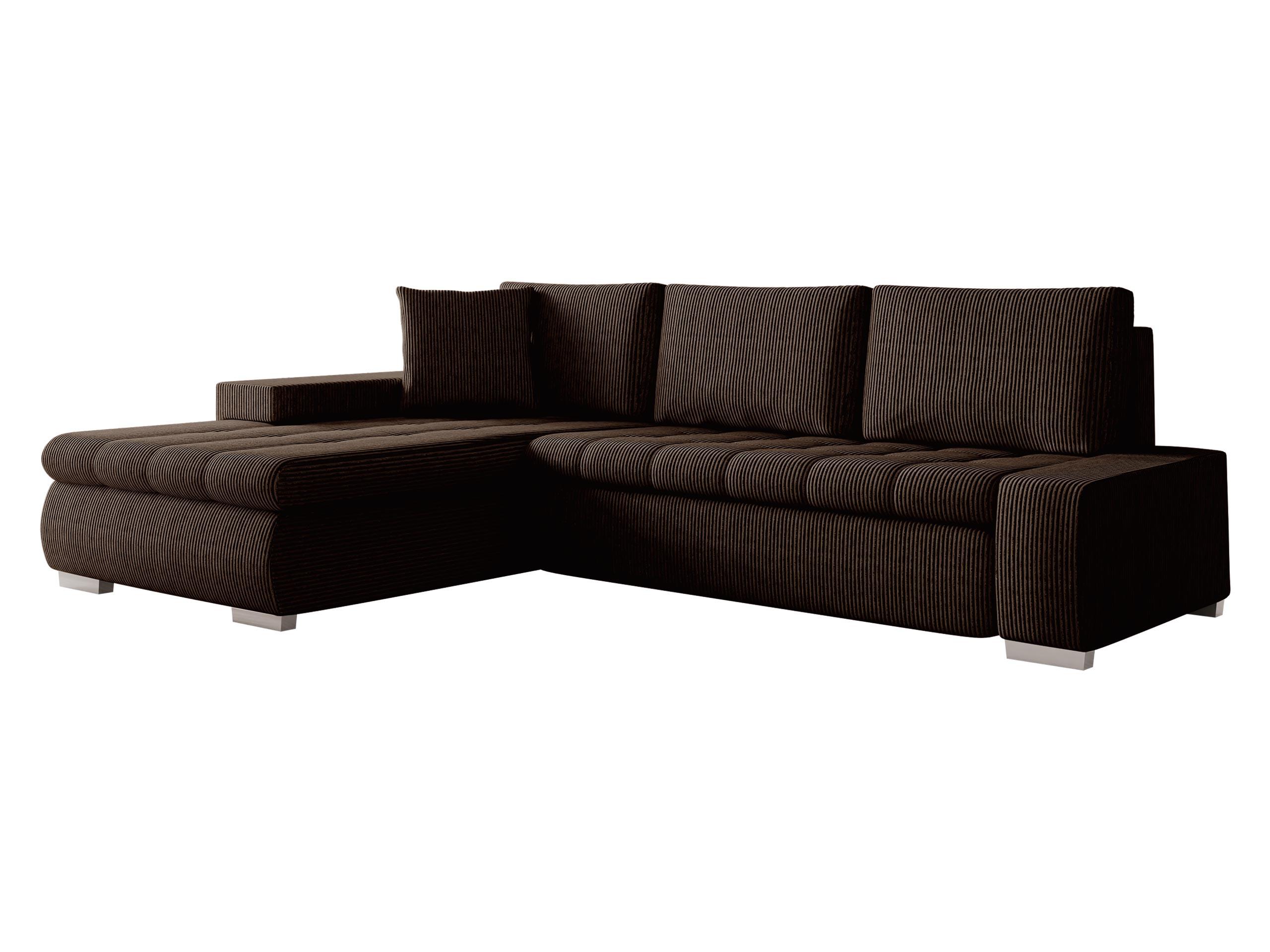 ECKSOFA Orkan Mini Cord - Nussbaumfarben, Holz/Textil (265/185cm) - MIRJAN24