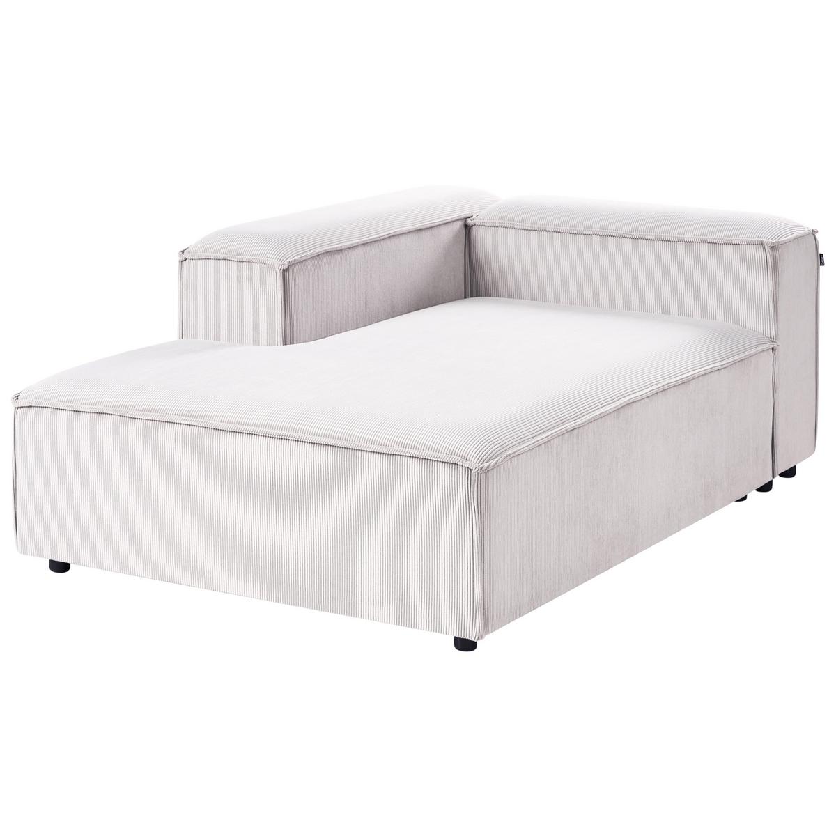 ECKFSOFA Modul 5-Sitzer linksseitig Cremeweiß Cord Ardal - Creme/Schwarz, Textil (414/269cm) - Beliani