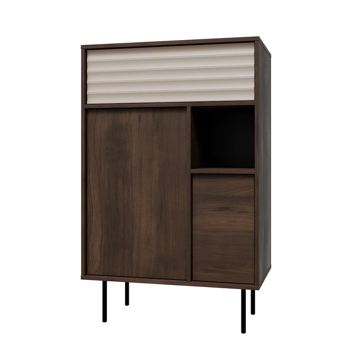 SIDEBOARD Astra Dunkles Holz und Kaschmir - Braun, Holzwerkstoff (76.6/120/40cm) - Petits-meubles