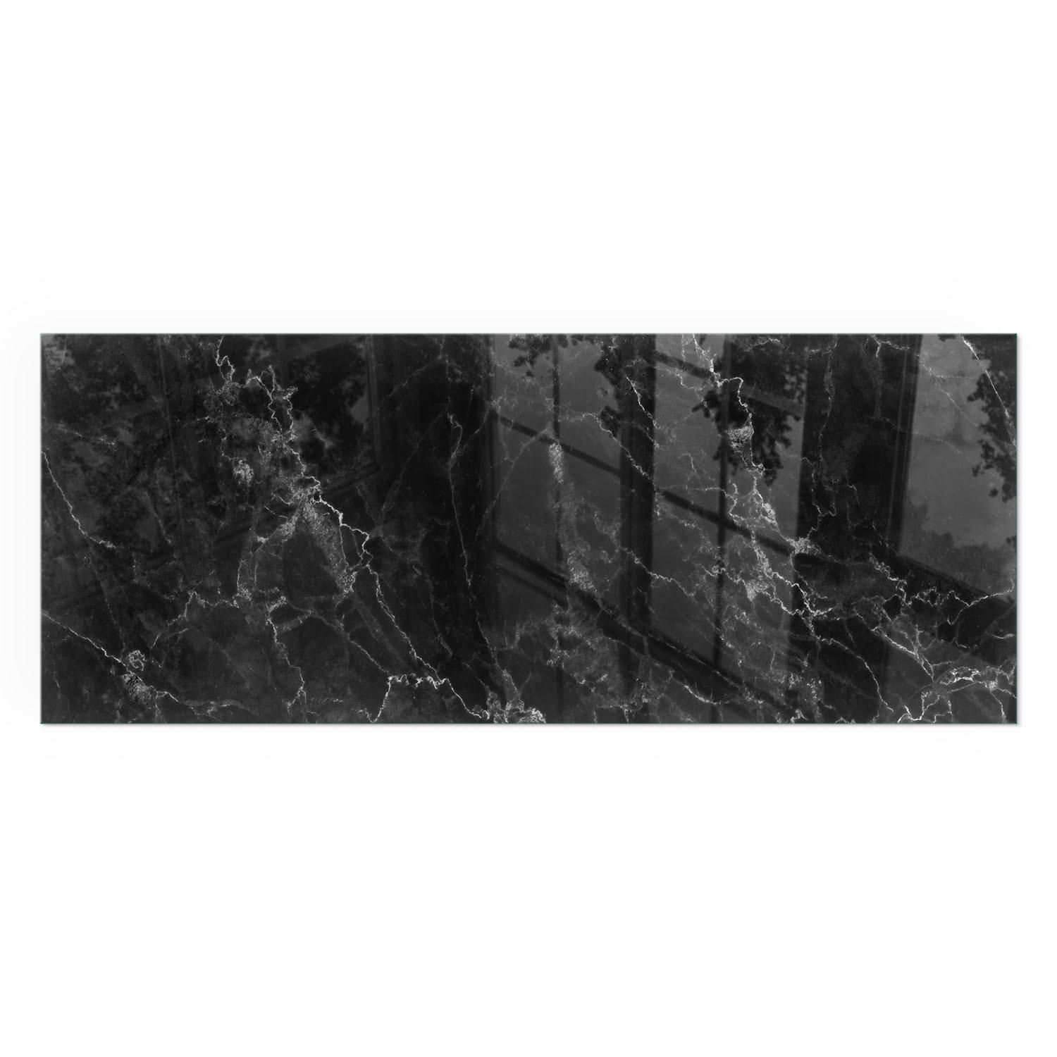 GLASPLATTE für Kamin 125x50 cm - Schwarz, Glas (125/50/0.4cm) - TULUP
