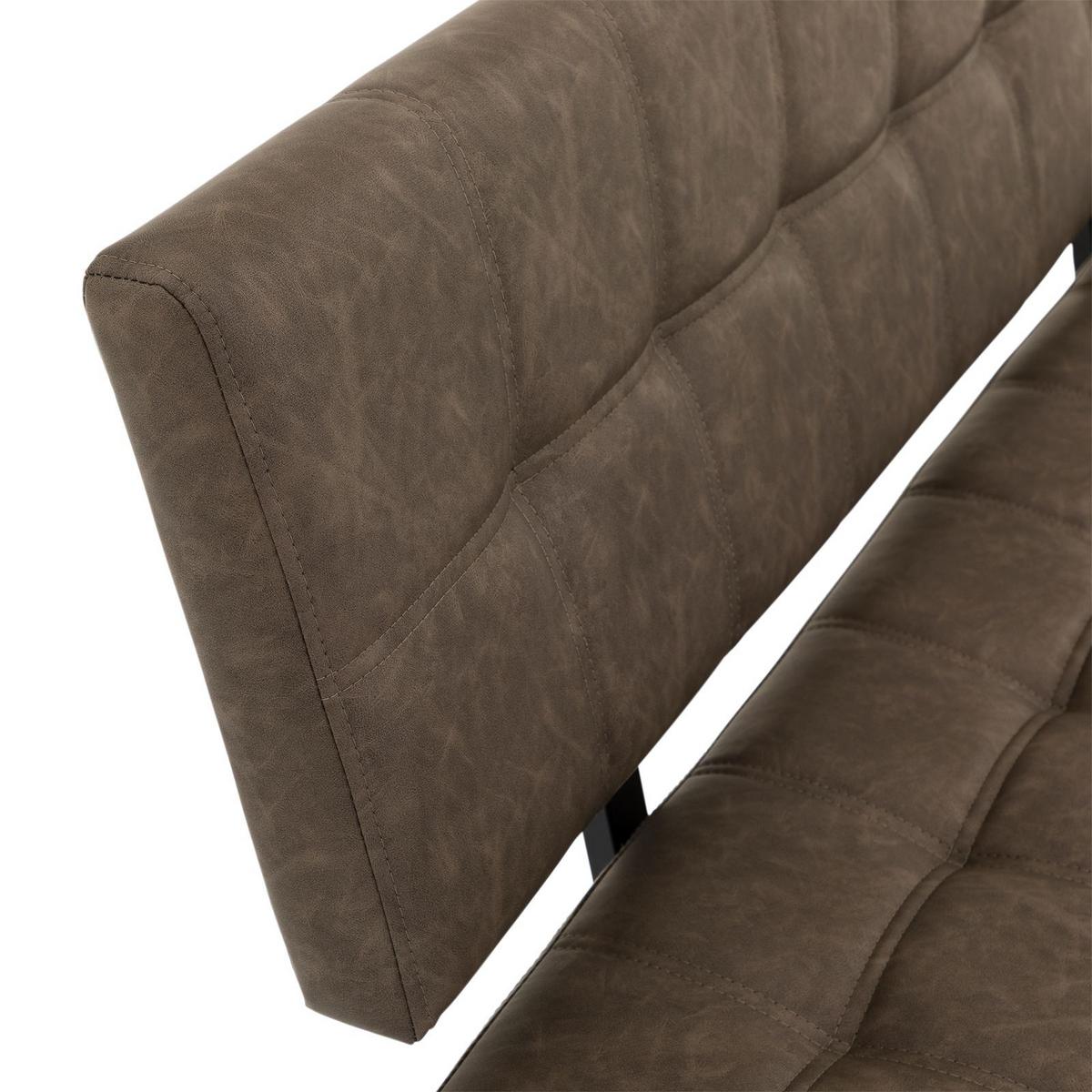 ESSZIMMERBANK KAROSI dunkelbraun - Dunkelbraun, Kunststoff/Metall (140/88/60cm) - IDIMEX