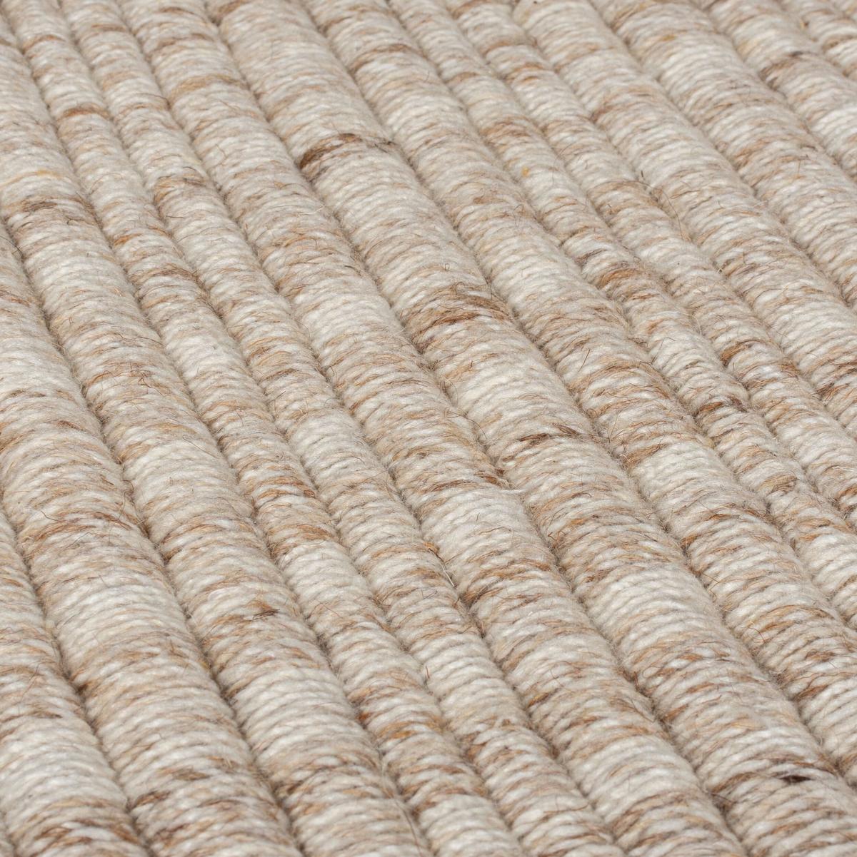 WOLLTEPPICH handgewebt mit Fransen BOYNE, im Landhaus-Stil, Beige, 200 x 290 cm - Beige, Textil (290/200cm) - KADIMA DESIGN