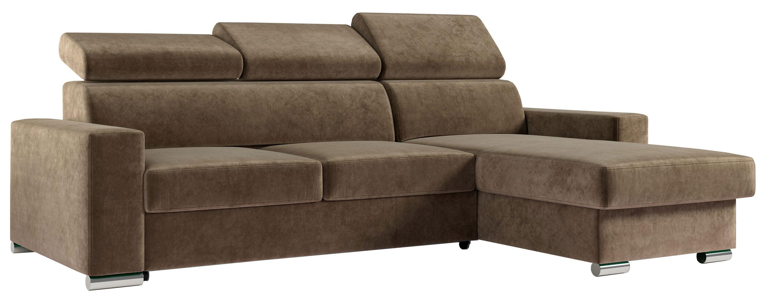 ECKSOFA FOX-L Braun - Silberfarben/Braun, Kunststoff/Textil (242/168cm) - MKS