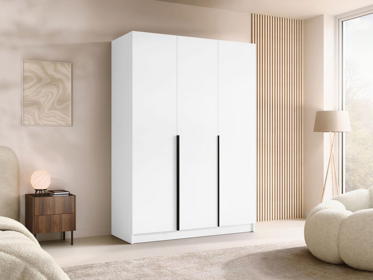 KLEIDERSCHRANK Calia I - Schwarz/Weiß, Holzwerkstoff/Metall (150/215/58cm) - MIRJAN24