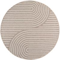 TEPPICH Outdoor VENTOUX in Beige, im Boho-Stil, Ø 80 cm - Beige, Textil (80/80cm) - KADIMA DESIGN