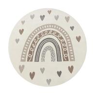 KINDERTEPPICH, mit Regenbogen-Motiv, Beige, Ø 200 cm - Beige, Textil (200/200cm) - KADIMA DESIGN