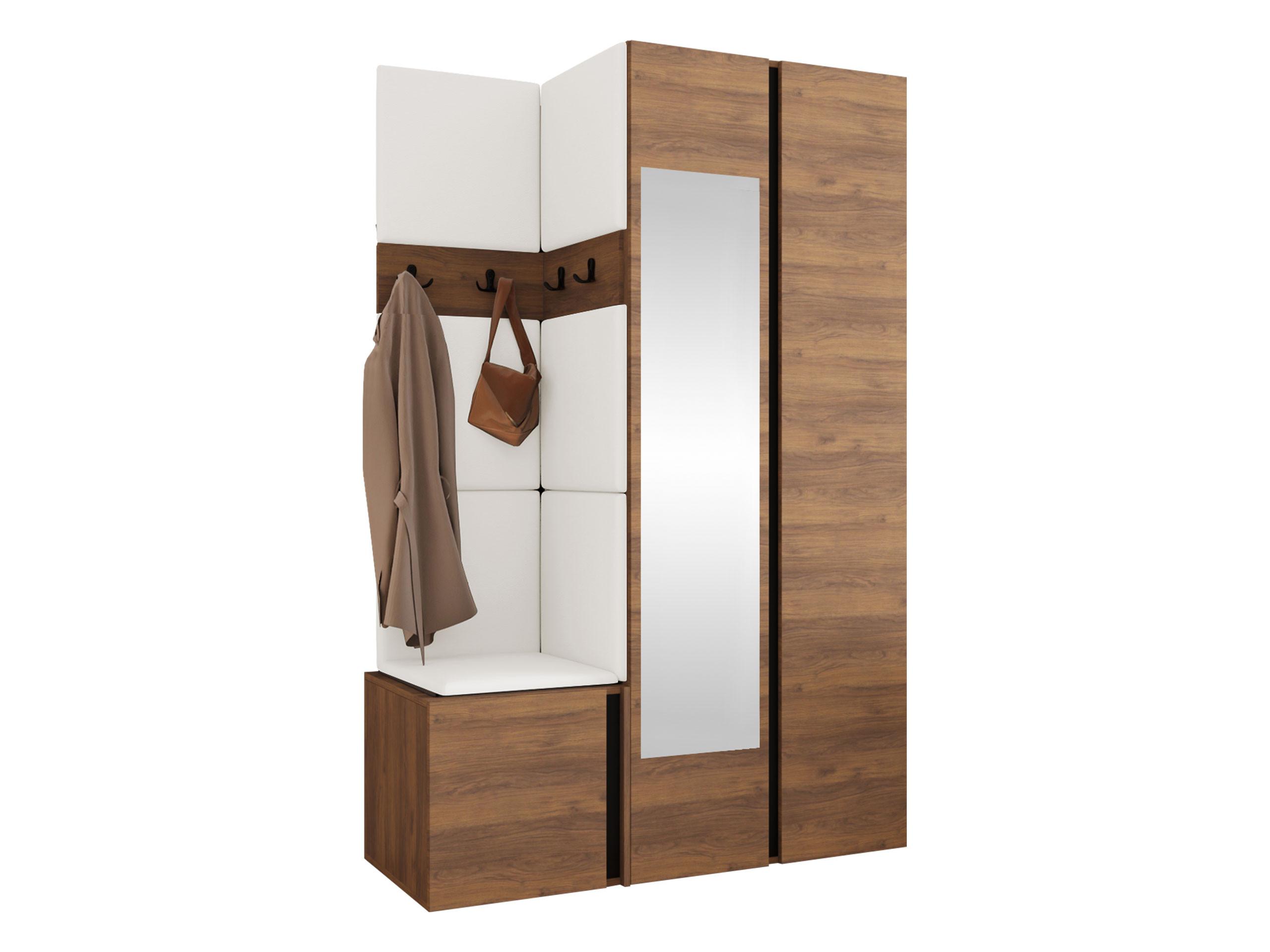 GARDEROBEN-SET Orion XXVI - Nussbaumfarben/Weiß, Holzwerkstoff/Kunststoff (116/186/46cm) - MIRJAN24