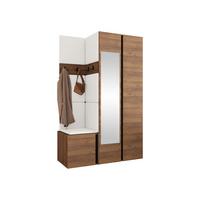 GARDEROBEN-SET Orion XXVI - Nussbaumfarben/Weiß, Holzwerkstoff/Kunststoff (116/186/46cm) - MIRJAN24