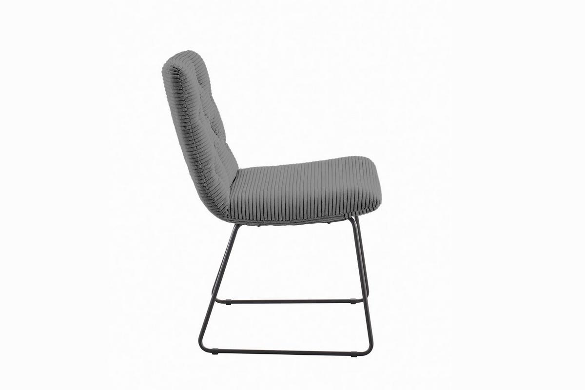 ESSZIMMERSTUHL NEW CHARME Grau Cord (1er-Set) - Grau, Textil (52/87/66cm) - KAWOLA