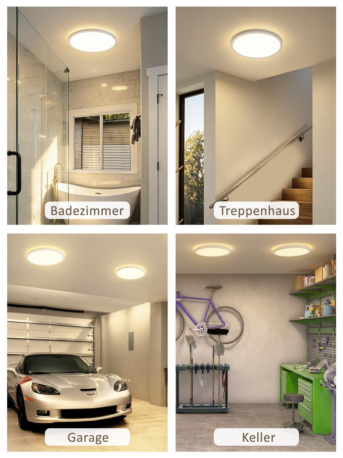 LED DECKENLEUCHTE Lyvyn 29.3/29.3/3 cm - Weiß, Kunststoff (29.3/29.3/3cm) - ZMH