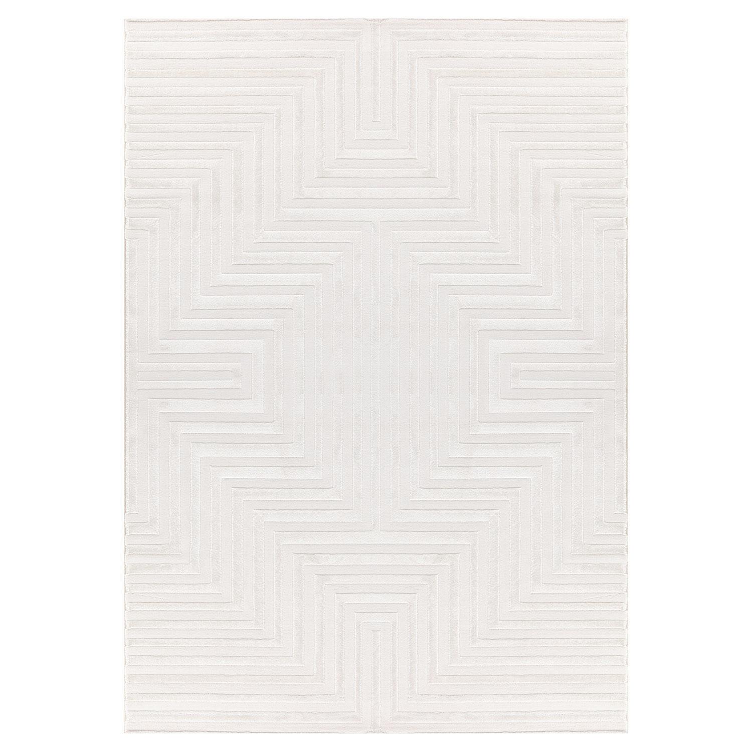 TEPPICH Kurzflor ILLER in Creme, mit 3D-Design, 140 x 200 cm - Beige, Textil (200/140cm) - KADIMA DESIGN