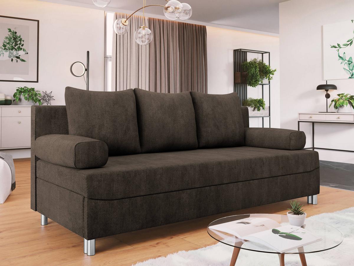 SCHLAFSOFA Dover - Chromfarben/Dunkelbraun, Holz/Kunststoff (192/86/80cm) - MIRJAN24