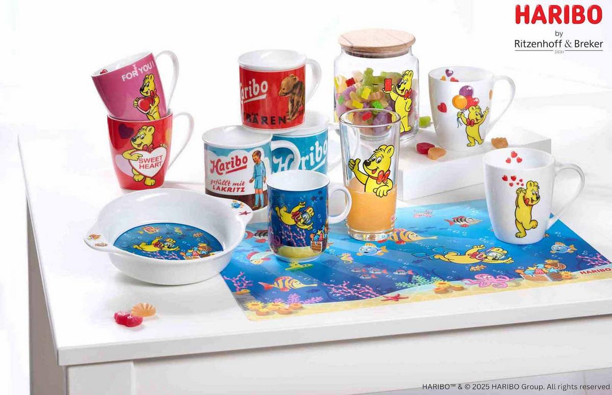 KINDERGESCHIRR-SET Haribo Seaworld bunt - Multicolor, Keramik/Kunststoff (2/2/2cm) - Ritzenhoff Breker