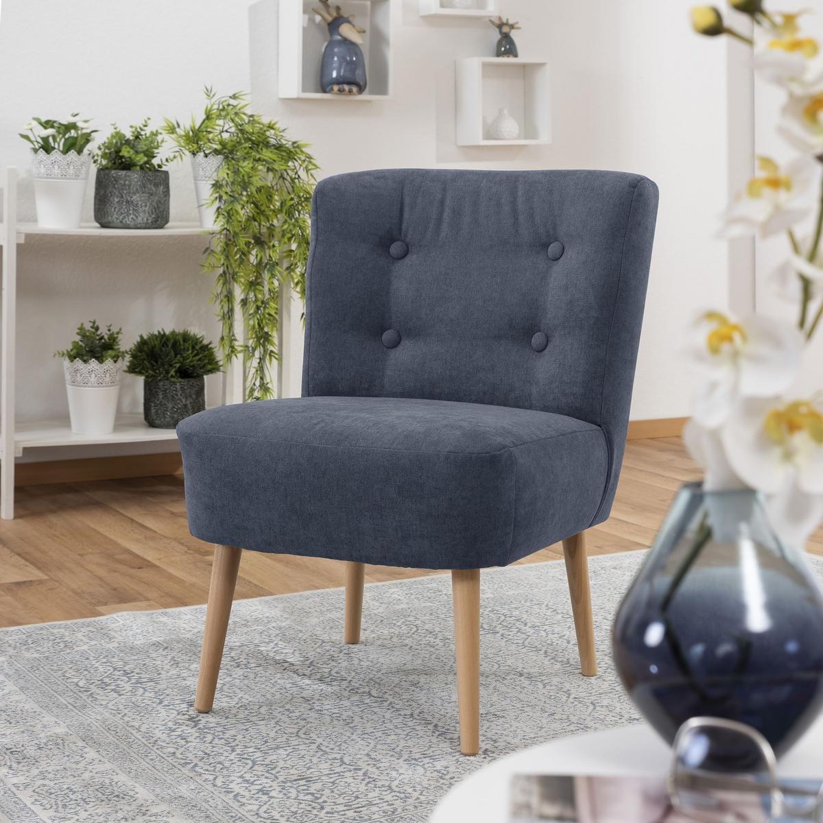 SESSEL Kamle Bezug Flachgewebe Buche natur / blau - Blau, Kunststoff (68/78/58cm) - 58aufmkessel