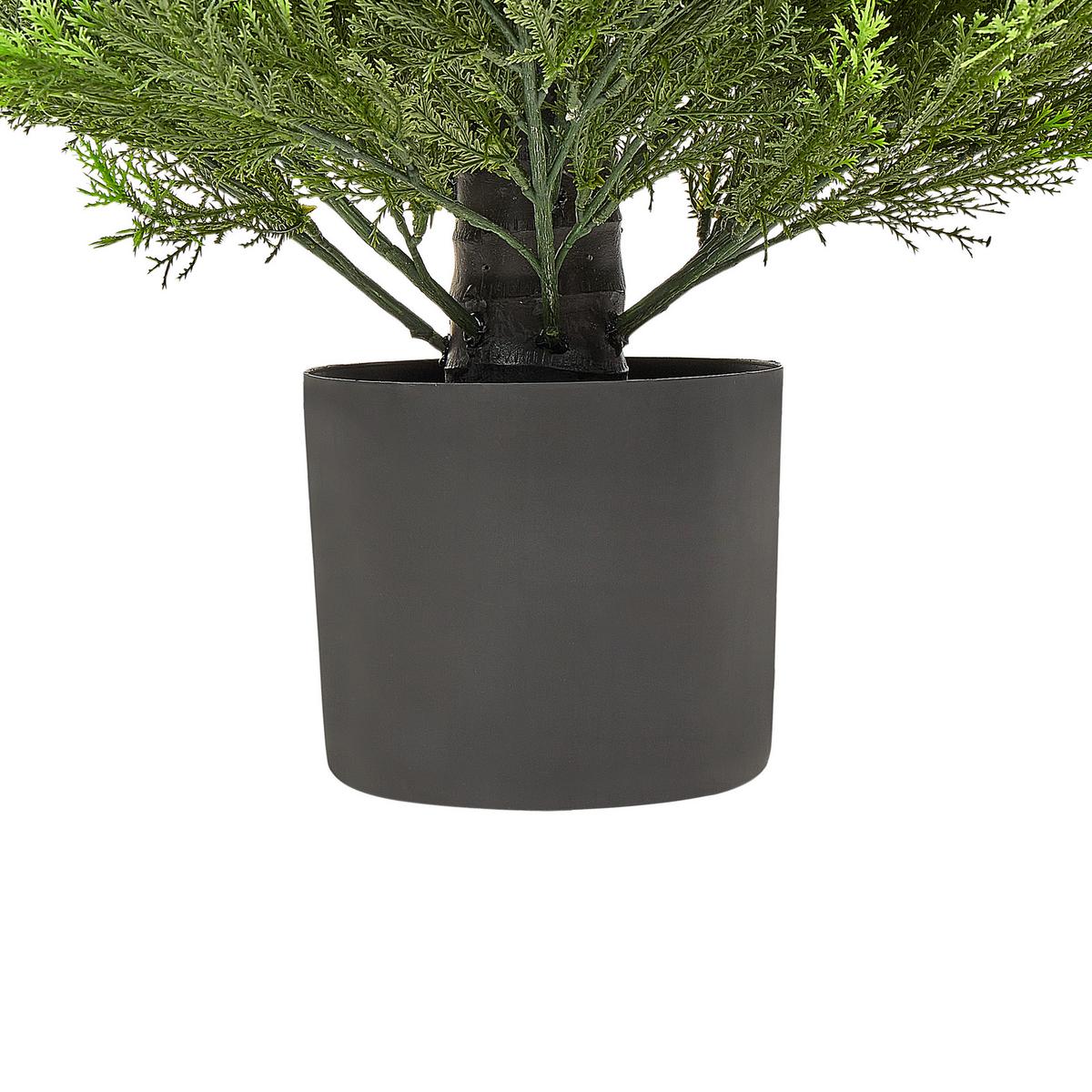 KUNSTPFLANZE im Blumentopf 120 cm Grün/Dunkler Holzfarbton Cedar Tree - Dunkelbraun/Grün, Kunststoff (120cm) - Beliani