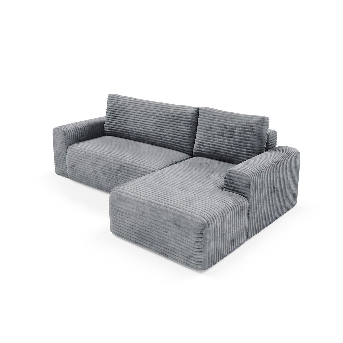 ECKSOFA Romeo 3 Sitzplätze Dunkelgrau - Grau, Holz (268/163cm) - Petits-meubles