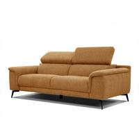 SOFA FIERO 3-Sitzer, orange - Schwarz/Orange, Holzwerkstoff/Textil (212/82/103cm) - Wozimo