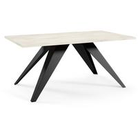 COUCHTISCH Ariel, Kaffeetisch mit rechteckiger Tischplatte, Schwarz+White Chromix - Schwarz/Weiß, Metall (120/60/48cm) - Beautysofa