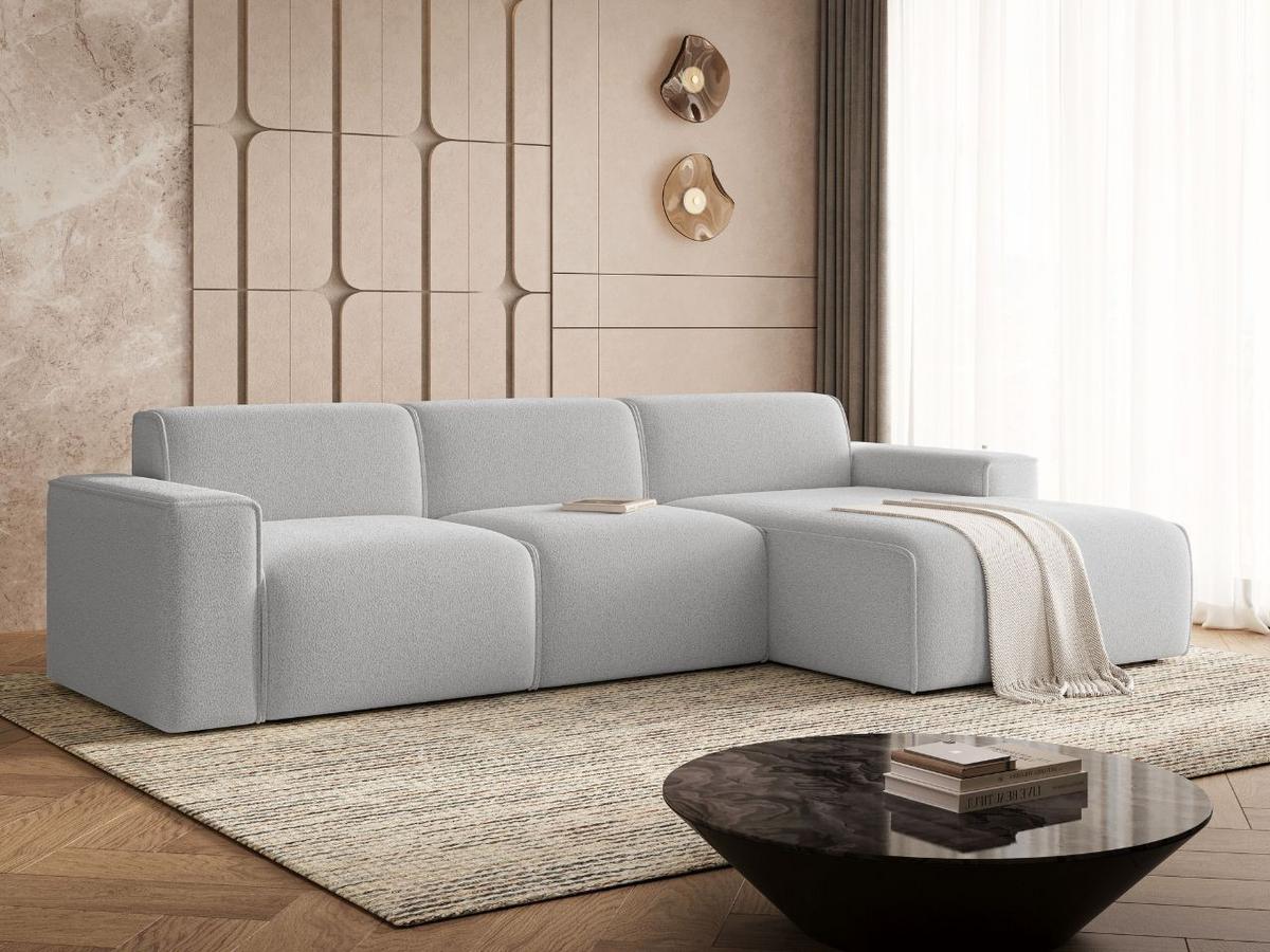 ECKSOFA Lavia Grau Rechts - Schwarz/Grau, Holz/Kunststoff (165/310cm) - Graingold