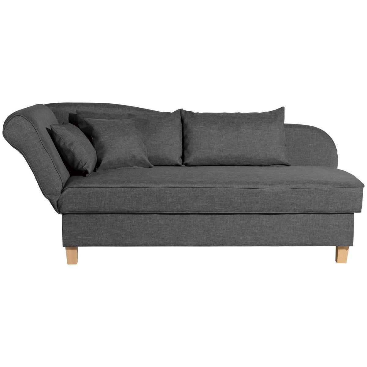 RECAMIERE mit Armteil links klappbar Katia Bezug Flachgewebe Buche natur / anthrazit - Anthrazit, Kunststoff (190/82/88cm) - 58aufmkessel