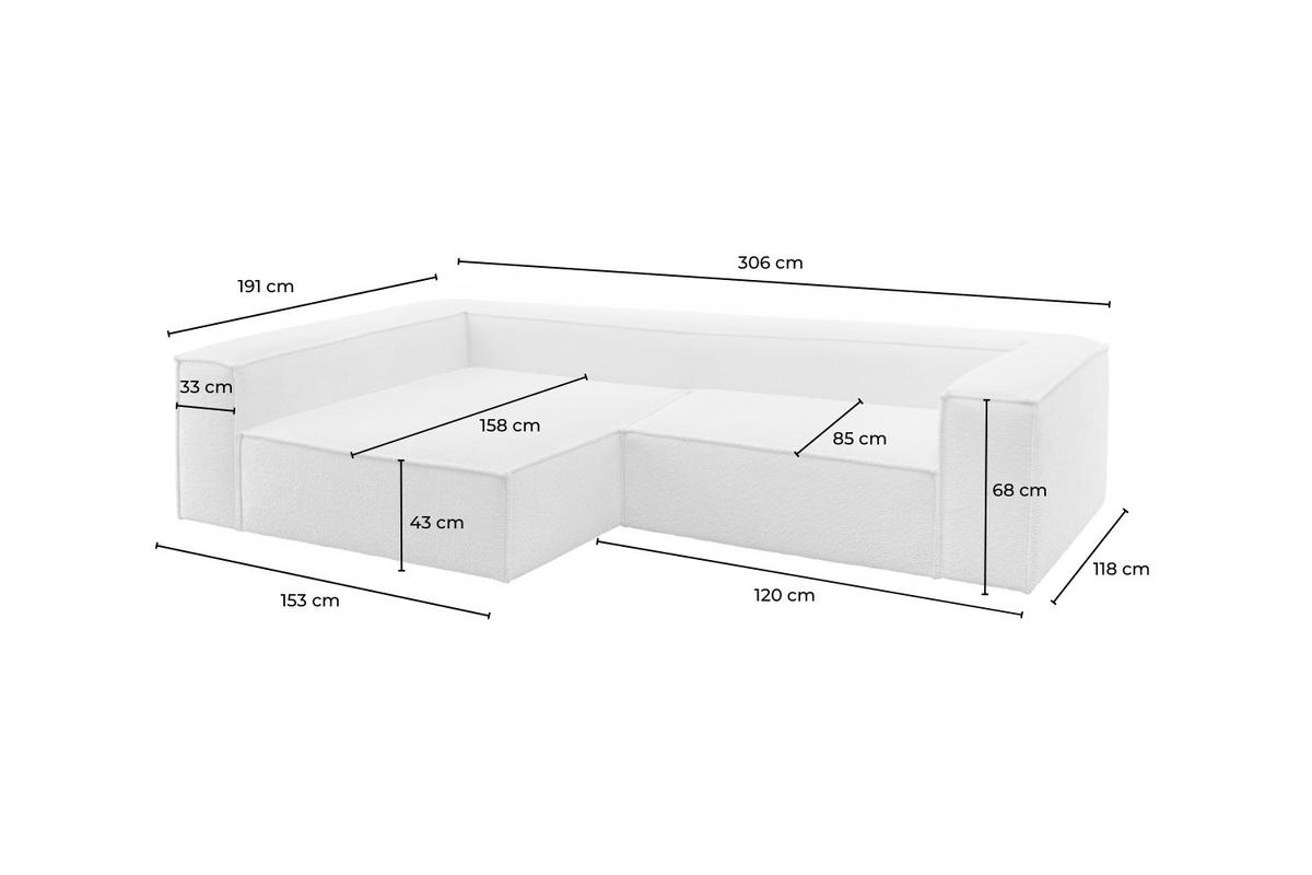 ECKSOFA CARMO Braun Flachgewebe - Schwarz/Braun, Kunststoff/Textil (306/191cm) - KAWOLA